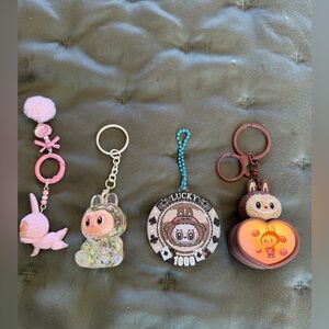 Bundle of 4 Brand New Labubu Keychains, Great for Xmas 🎄, Details Below
